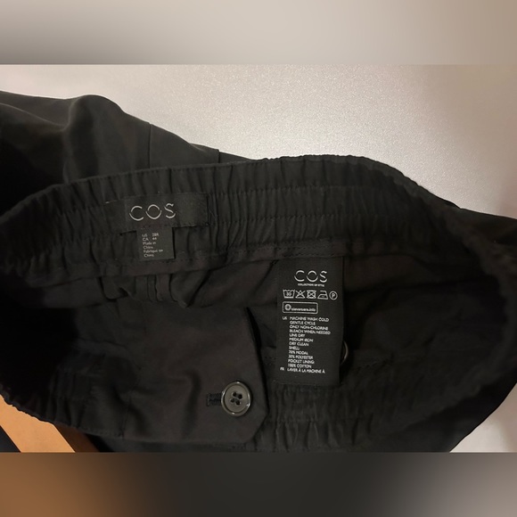 Cos Women's Black High Rise Trouser Pants Elastic Waist - Picture 4 of 9